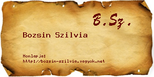Bozsin Szilvia névjegykártya